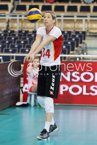  03.01.2014 LODZ ATLAS ARENA<br />SIATKOWKA KOBIET<br />KWALIFIKACJE DO MISTRZOSTW SWIATA 2014<br />2014 FIVB WORLD CHAMPIONSHIP - EUROPEAN QUALIFICATION WOMEN <br />MECZ HISZPANIA - BELGIA ( SPAIN - BELGIUM )<br />N/Z HELENE ROUSSEAUX SYLWETKA <br /> 