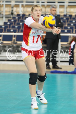  03.01.2014 LODZ ATLAS ARENA<br />SIATKOWKA KOBIET<br />KWALIFIKACJE DO MISTRZOSTW SWIATA 2014<br />2014 FIVB WORLD CHAMPIONSHIP - EUROPEAN QUALIFICATION WOMEN <br />MECZ HISZPANIA - BELGIA ( SPAIN - BELGIUM )<br />N/Z ILKA VAN DE VYVER SYLWETKA <br /> 