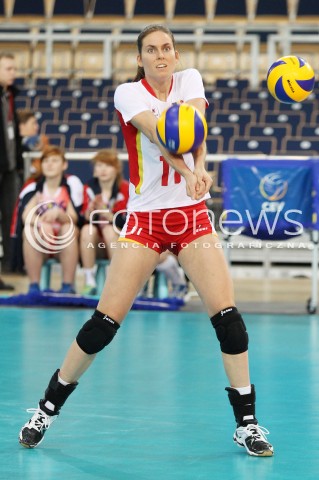  03.01.2014 LODZ ATLAS ARENA<br />SIATKOWKA KOBIET<br />KWALIFIKACJE DO MISTRZOSTW SWIATA 2014<br />2014 FIVB WORLD CHAMPIONSHIP - EUROPEAN QUALIFICATION WOMEN <br />MECZ HISZPANIA - BELGIA ( SPAIN - BELGIUM )<br />N/Z ELS VANDESTEENE SYLWETKA <br /> 