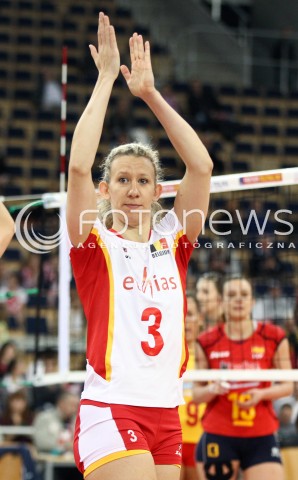  03.01.2014 LODZ ATLAS ARENA<br />SIATKOWKA KOBIET<br />KWALIFIKACJE DO MISTRZOSTW SWIATA 2014<br />2014 FIVB WORLD CHAMPIONSHIP - EUROPEAN QUALIFICATION WOMEN <br />MECZ HISZPANIA - BELGIA ( SPAIN - BELGIUM )<br />N/Z FRAUKE DIRICKX SYLWETKA <br /> 