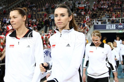  03.01.2014 LODZ ATLAS ARENA<br />SIATKOWKA KOBIET<br />KWALIFIKACJE DO MISTRZOSTW SWIATA 2014<br />2014 FIVB WORLD CHAMPIONSHIP - EUROPEAN QUALIFICATION WOMEN <br />MECZ POLSKA - SZWAJCARIA ( POLAND - SWITZERLAND )<br />N/Z KATARZYNA GAJGAL-ANIOL IZABELA BELCIK <br /> 