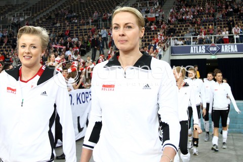  03.01.2014 LODZ ATLAS ARENA<br />SIATKOWKA KOBIET<br />KWALIFIKACJE DO MISTRZOSTW SWIATA 2014<br />2014 FIVB WORLD CHAMPIONSHIP - EUROPEAN QUALIFICATION WOMEN <br />MECZ POLSKA - SZWAJCARIA ( POLAND - SWITZERLAND )<br />N/Z ELEONORA DZIEKIEWICZ JOANNA WOLOSZ <br /> 