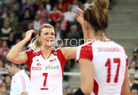  03.01.2014 LODZ ATLAS ARENA<br />SIATKOWKA KOBIET<br />KWALIFIKACJE DO MISTRZOSTW SWIATA 2014<br />2014 FIVB WORLD CHAMPIONSHIP - EUROPEAN QUALIFICATION WOMEN <br />MECZ POLSKA - SZWAJCARIA ( POLAND - SWITZERLAND )<br />N/Z MALGORZATA GLINKA - MOGENTALE KATARZYNA SKOWRONSKA - DOLATA <br /> 