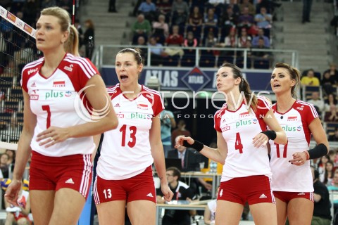  03.01.2014 LODZ ATLAS ARENA<br />SIATKOWKA KOBIET<br />KWALIFIKACJE DO MISTRZOSTW SWIATA 2014<br />2014 FIVB WORLD CHAMPIONSHIP - EUROPEAN QUALIFICATION WOMEN <br />MECZ POLSKA - SZWAJCARIA ( POLAND - SWITZERLAND )<br />N/Z MALGORZATA GLINKA - MOGENTALE KATARZYNA GAJGAL-ANIOL IZABELA BELCIK KATARZYNA SKOWRONSKA - DOLATA <br /> 
