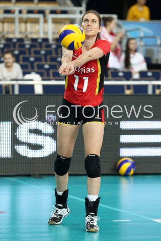  04.01.2014 LODZ ATLAS ARENA<br />SIATKOWKA KOBIET<br />KWALIFIKACJE DO MISTRZOSTW SWIATA 2014<br />2014 FIVB WORLD CHAMPIONSHIP - EUROPEAN QUALIFICATION WOMEN <br />MECZ BELGIA - SZWAJCARIA ( BELGIUM - SWITZERLAND )<br />N/Z ELS VANDESTEENE SYLWETKA <br /> 