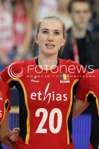  04.01.2014 LODZ ATLAS ARENA<br />SIATKOWKA KOBIET<br />KWALIFIKACJE DO MISTRZOSTW SWIATA 2014<br />2014 FIVB WORLD CHAMPIONSHIP - EUROPEAN QUALIFICATION WOMEN <br />MECZ BELGIA - SZWAJCARIA ( BELGIUM - SWITZERLAND )<br />N/Z MAUD CATRY SYLWETKA GLOWKA PORTRET <br /> 
