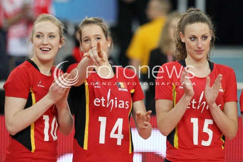  04.01.2014 LODZ ATLAS ARENA<br />SIATKOWKA KOBIET<br />KWALIFIKACJE DO MISTRZOSTW SWIATA 2014<br />2014 FIVB WORLD CHAMPIONSHIP - EUROPEAN QUALIFICATION WOMEN <br />MECZ BELGIA - SZWAJCARIA ( BELGIUM - SWITZERLAND )<br />N/Z LISE VAN HECKE HELENE ROUSSEAUX LORE GILLIS <br /> 