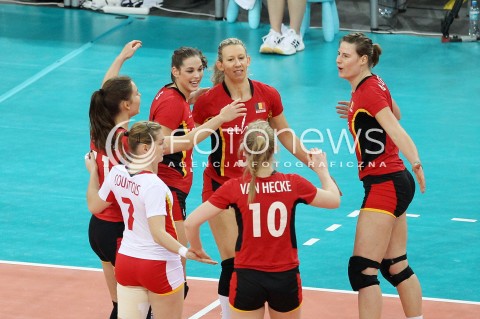  04.01.2014 LODZ ATLAS ARENA<br />SIATKOWKA KOBIET<br />KWALIFIKACJE DO MISTRZOSTW SWIATA 2014<br />2014 FIVB WORLD CHAMPIONSHIP - EUROPEAN QUALIFICATION WOMEN <br />MECZ BELGIA - SZWAJCARIA ( BELGIUM - SWITZERLAND )<br />N/Z LISE VAN HECKE FRAUKE DIRICKX VALERIE COURTOIS RADOSC EMOCJE <br /> 