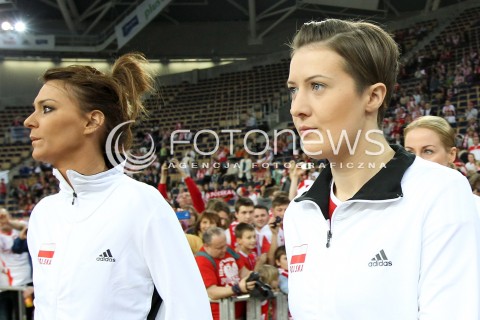  04.01.2014 LODZ ATLAS ARENA<br />SIATKOWKA KOBIET<br />KWALIFIKACJE DO MISTRZOSTW SWIATA 2014<br />2014 FIVB WORLD CHAMPIONSHIP - EUROPEAN QUALIFICATION WOMEN <br />MECZ POLSKA - HISZPANIA ( POLAND - SPAIN )<br />N/Z IZABELA KOWALINSKA KATARZYNA SKOWRONSKA - DOLATA SYLWETKA <br /> 