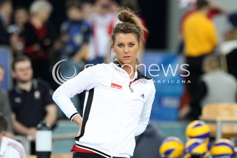  04.01.2014 LODZ ATLAS ARENA<br />SIATKOWKA KOBIET<br />KWALIFIKACJE DO MISTRZOSTW SWIATA 2014<br />2014 FIVB WORLD CHAMPIONSHIP - EUROPEAN QUALIFICATION WOMEN <br />MECZ POLSKA - HISZPANIA ( POLAND - SPAIN )<br />N/Z KATARZYNA SKOWRONSKA - DOLATA SYLWETKA KW<br /> 