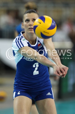  04.01.2014 LODZ ATLAS ARENA<br />SIATKOWKA KOBIET<br />KWALIFIKACJE DO MISTRZOSTW SWIATA 2014<br />2014 FIVB WORLD CHAMPIONSHIP - EUROPEAN QUALIFICATION WOMEN <br />MECZ POLSKA - HISZPANIA ( POLAND - SPAIN )<br />N/Z MARIOLA ZENIK SYLWETKA <br /> 