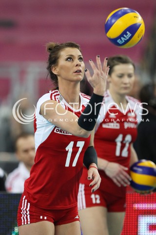  04.01.2014 LODZ ATLAS ARENA<br />SIATKOWKA KOBIET<br />KWALIFIKACJE DO MISTRZOSTW SWIATA 2014<br />2014 FIVB WORLD CHAMPIONSHIP - EUROPEAN QUALIFICATION WOMEN <br />MECZ POLSKA - HISZPANIA ( POLAND - SPAIN )<br />N/Z KATARZYNA SKOWRONSKA - DOLATA SYLWETKA <br /> 