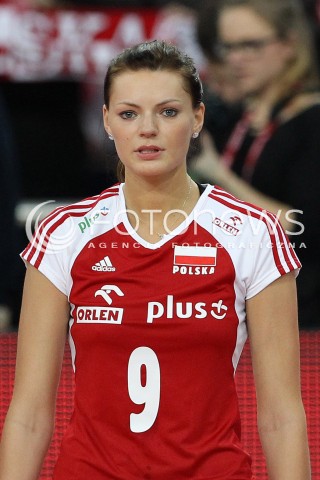  04.01.2014 LODZ ATLAS ARENA<br />SIATKOWKA KOBIET<br />KWALIFIKACJE DO MISTRZOSTW SWIATA 2014<br />2014 FIVB WORLD CHAMPIONSHIP - EUROPEAN QUALIFICATION WOMEN <br />MECZ POLSKA - HISZPANIA ( POLAND - SPAIN )<br />N/Z MAJA TOKARSKA SYLWETKA GLOWKA PORTRET<br /> 