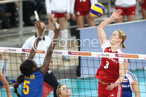  04.01.2014 LODZ ATLAS ARENA<br />SIATKOWKA KOBIET<br />KWALIFIKACJE DO MISTRZOSTW SWIATA 2014<br />2014 FIVB WORLD CHAMPIONSHIP - EUROPEAN QUALIFICATION WOMEN <br />MECZ POLSKA - HISZPANIA ( POLAND - SPAIN )<br />N/Z ELEONORA DZIEKIEWICZ MILAGROS COLLAR <br /> 