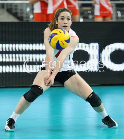  05.01.2014 LODZ ATLAS ARENA<br />SIATKOWKA KOBIET<br />KWALIFIKACJE DO MISTRZOSTW SWIATA 2014<br />2014 FIVB WORLD CHAMPIONSHIP - EUROPEAN QUALIFICATION WOMEN <br />MECZ SZWAJCARIA - HISZPANIA ( SWITZERLAND - SPAIN )<br />N/Z TABEA DALLIARD SYLWETKA <br /> 