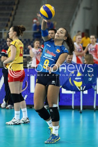  05.01.2014 LODZ ATLAS ARENA<br />SIATKOWKA KOBIET<br />KWALIFIKACJE DO MISTRZOSTW SWIATA 2014<br />2014 FIVB WORLD CHAMPIONSHIP - EUROPEAN QUALIFICATION WOMEN <br />MECZ SZWAJCARIA - HISZPANIA ( SWITZERLAND - SPAIN )<br />N/Z ISABEL GUERRA SYLWETKA <br /> 