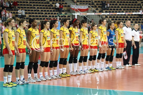  05.01.2014 LODZ ATLAS ARENA<br />SIATKOWKA KOBIET<br />KWALIFIKACJE DO MISTRZOSTW SWIATA 2014<br />2014 FIVB WORLD CHAMPIONSHIP - EUROPEAN QUALIFICATION WOMEN <br />MECZ SZWAJCARIA - HISZPANIA ( SWITZERLAND - SPAIN )<br />N/Z REPREZENTACJA HISZPANII HYMN SILVIA BEDMAR ALBA M. SANCHEZ JESSICA RIVERO JOSE CORRAL M. AMELIA PORTERO MABEL CARO GARCIA MILAGROS COLLAR ANA BELEN PEREZ FERNANDEZ SILVIA ARACO ROCIO GOMEZ LOPEZ ISABEL GUERRA HELIA GONZALEZ <br /> 