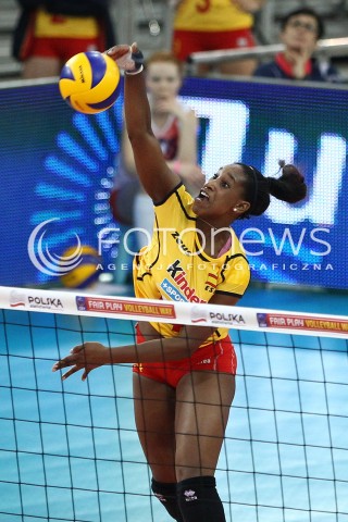  05.01.2014 LODZ ATLAS ARENA<br />SIATKOWKA KOBIET<br />KWALIFIKACJE DO MISTRZOSTW SWIATA 2014<br />2014 FIVB WORLD CHAMPIONSHIP - EUROPEAN QUALIFICATION WOMEN <br />MECZ SZWAJCARIA - HISZPANIA ( SWITZERLAND - SPAIN )<br />N/Z MILAGROS COLLAR SYLWETKA <br /> 