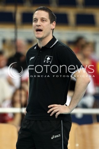  05.01.2014 LODZ ATLAS ARENA<br />SIATKOWKA KOBIET<br />KWALIFIKACJE DO MISTRZOSTW SWIATA 2014<br />2014 FIVB WORLD CHAMPIONSHIP - EUROPEAN QUALIFICATION WOMEN <br />MECZ SZWAJCARIA - HISZPANIA ( SWITZERLAND - SPAIN )<br />N/Z TIMOTHY LIPPUNER TRENER ( HEAD COACH ) SYLWETKA <br /> 