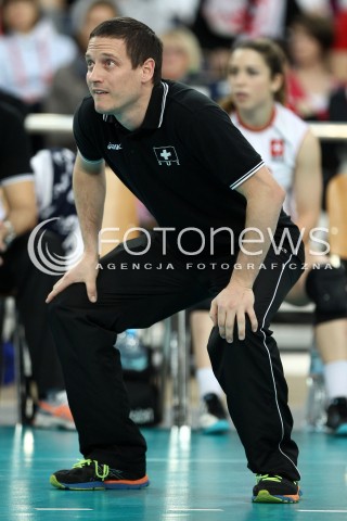  05.01.2014 LODZ ATLAS ARENA<br />SIATKOWKA KOBIET<br />KWALIFIKACJE DO MISTRZOSTW SWIATA 2014<br />2014 FIVB WORLD CHAMPIONSHIP - EUROPEAN QUALIFICATION WOMEN <br />MECZ SZWAJCARIA - HISZPANIA ( SWITZERLAND - SPAIN )<br />N/Z TIMOTHY LIPPUNER TRENER ( HEAD COACH ) SYLWETKA <br /> 