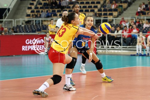  05.01.2014 LODZ ATLAS ARENA<br />SIATKOWKA KOBIET<br />KWALIFIKACJE DO MISTRZOSTW SWIATA 2014<br />2014 FIVB WORLD CHAMPIONSHIP - EUROPEAN QUALIFICATION WOMEN <br />MECZ SZWAJCARIA - HISZPANIA ( SWITZERLAND - SPAIN )<br />N/Z ISABEL GUERRA HELIA GONZALEZ <br /> 
