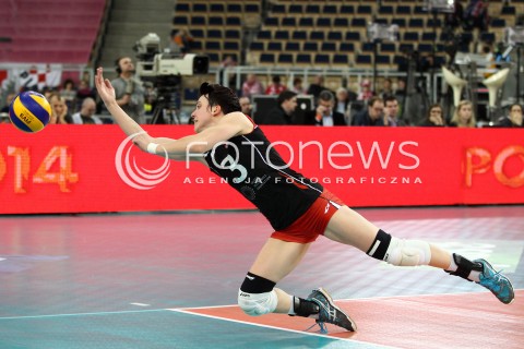  05.01.2014 LODZ ATLAS ARENA<br />SIATKOWKA KOBIET<br />KWALIFIKACJE DO MISTRZOSTW SWIATA 2014<br />2014 FIVB WORLD CHAMPIONSHIP - EUROPEAN QUALIFICATION WOMEN <br />MECZ SZWAJCARIA - HISZPANIA ( SWITZERLAND - SPAIN )<br />N/Z LAURA SIRUCEK OBRONA<br /> 