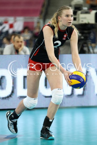  05.01.2014 LODZ ATLAS ARENA<br />SIATKOWKA KOBIET<br />KWALIFIKACJE DO MISTRZOSTW SWIATA 2014<br />2014 FIVB WORLD CHAMPIONSHIP - EUROPEAN QUALIFICATION WOMEN <br />MECZ SZWAJCARIA - HISZPANIA ( SWITZERLAND - SPAIN )<br />N/Z LAURA KUENZLER SYLWETKA <br /> 