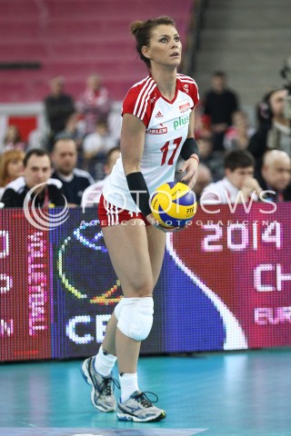  05.01.2014 LODZ ATLAS ARENA<br />SIATKOWKA KOBIET<br />KWALIFIKACJE DO MISTRZOSTW SWIATA 2014<br />2014 FIVB WORLD CHAMPIONSHIP - EUROPEAN QUALIFICATION WOMEN <br />MECZ POLSKA - BELGIA ( POLAND - BELGIUM )<br />N/Z KATARZYNA SKOWRONSKA - DOLATA SYLWETKA <br /> 