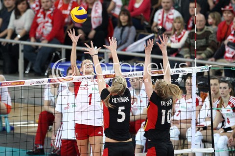  05.01.2014 LODZ ATLAS ARENA<br />SIATKOWKA KOBIET<br />KWALIFIKACJE DO MISTRZOSTW SWIATA 2014<br />2014 FIVB WORLD CHAMPIONSHIP - EUROPEAN QUALIFICATION WOMEN <br />MECZ POLSKA - BELGIA ( POLAND - BELGIUM )<br />N/Z ANNA WERBLINSKA LAURA HEYRMAN LISE VAN HECKE <br /> 