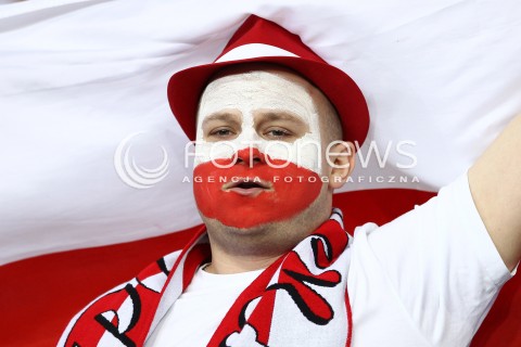  05.01.2014 LODZ ATLAS ARENA<br />SIATKOWKA KOBIET<br />KWALIFIKACJE DO MISTRZOSTW SWIATA 2014<br />2014 FIVB WORLD CHAMPIONSHIP - EUROPEAN QUALIFICATION WOMEN <br />MECZ POLSKA - BELGIA ( POLAND - BELGIUM )<br />N/Z KIBIC DOPING OPRAWA POMALOWANA TWARZ PASIAK FLAGA<br /> 