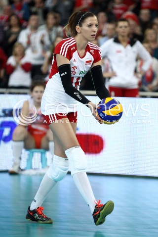  05.01.2014 LODZ ATLAS ARENA<br />SIATKOWKA KOBIET<br />KWALIFIKACJE DO MISTRZOSTW SWIATA 2014<br />2014 FIVB WORLD CHAMPIONSHIP - EUROPEAN QUALIFICATION WOMEN <br />MECZ POLSKA - BELGIA ( POLAND - BELGIUM )<br />N/Z KLAUDIA KACZOROWSKA SYLWETKA <br /> 