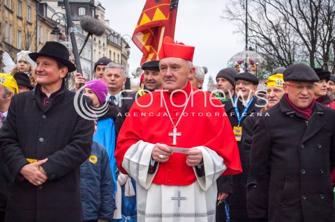  06.01.2014 WARSZAWA ORSZAK TRZECH KROLI W WARSZAWIE N/Z ORSZAK KARDYNAL KAZIMIERZ NYCZ  