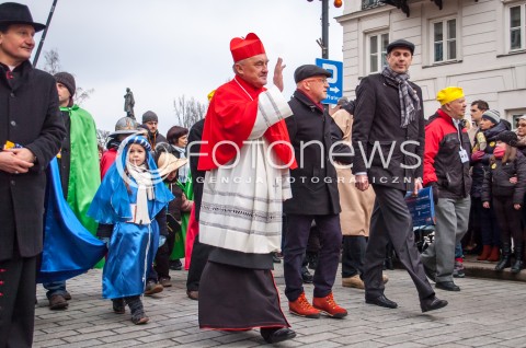  06.01.2014 WARSZAWA ORSZAK TRZECH KROLI W WARSZAWIE N/Z ORSZAK KARDYNAL KAZIMIERZ NYCZ  