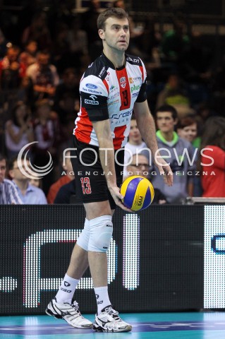  08.01.2014 RZESZOW <br />SIATKOWKA PLUS LIGA 2013/2014 MEN VOLLEYBALL POLAND POLISH PLUSLIGA LEAGUE SEASON 2013/2014 <br />MECZ ASSECO RESOVIA RZESZOW - JASTRZEBSKI WEGIEL <br />N/Z PETER VERES SYLWETKA <br /> 