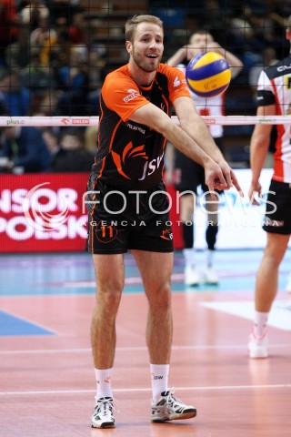  08.01.2014 RZESZOW <br />SIATKOWKA PLUS LIGA 2013/2014 MEN VOLLEYBALL POLAND POLISH PLUSLIGA LEAGUE SEASON 2013/2014 <br />MECZ ASSECO RESOVIA RZESZOW - JASTRZEBSKI WEGIEL <br />N/Z THOMAS JARMOC SYLWETKA <br /> 