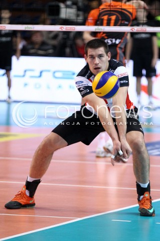  08.01.2014 RZESZOW <br />SIATKOWKA PLUS LIGA 2013/2014 MEN VOLLEYBALL POLAND POLISH PLUSLIGA LEAGUE SEASON 2013/2014 <br />MECZ ASSECO RESOVIA RZESZOW - JASTRZEBSKI WEGIEL <br />N/Z DAWID KONARSKI SYLWETKA <br /> 