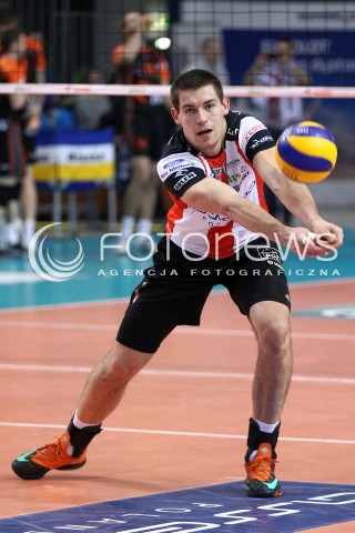  08.01.2014 RZESZOW <br />SIATKOWKA PLUS LIGA 2013/2014 MEN VOLLEYBALL POLAND POLISH PLUSLIGA LEAGUE SEASON 2013/2014 <br />MECZ ASSECO RESOVIA RZESZOW - JASTRZEBSKI WEGIEL <br />N/Z DAWID KONARSKI SYLWETKA <br /> 
