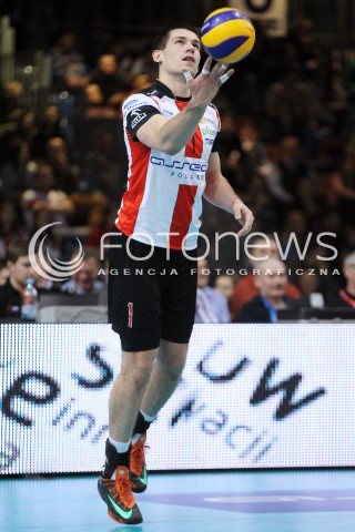  08.01.2014 RZESZOW <br />SIATKOWKA PLUS LIGA 2013/2014 MEN VOLLEYBALL POLAND POLISH PLUSLIGA LEAGUE SEASON 2013/2014 <br />MECZ ASSECO RESOVIA RZESZOW - JASTRZEBSKI WEGIEL <br />N/Z DAWID KONARSKI SYLWETKA <br /> 