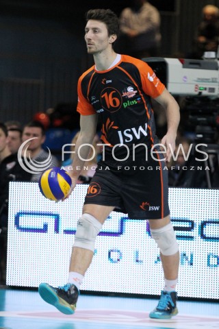  08.01.2014 RZESZOW <br />SIATKOWKA PLUS LIGA 2013/2014 MEN VOLLEYBALL POLAND POLISH PLUSLIGA LEAGUE SEASON 2013/2014 <br />MECZ ASSECO RESOVIA RZESZOW - JASTRZEBSKI WEGIEL <br />N/Z NICOLAS MARECHAL SYLWETKA <br /> 