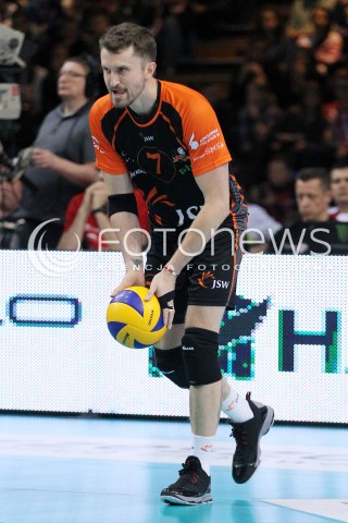  08.01.2014 RZESZOW <br />SIATKOWKA PLUS LIGA 2013/2014 MEN VOLLEYBALL POLAND POLISH PLUSLIGA LEAGUE SEASON 2013/2014 <br />MECZ ASSECO RESOVIA RZESZOW - JASTRZEBSKI WEGIEL <br />N/Z MICHAL MASNY SYLWETKA <br /> 