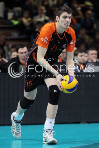  08.01.2014 RZESZOW <br />SIATKOWKA PLUS LIGA 2013/2014 MEN VOLLEYBALL POLAND POLISH PLUSLIGA LEAGUE SEASON 2013/2014 <br />MECZ ASSECO RESOVIA RZESZOW - JASTRZEBSKI WEGIEL <br />N/Z DMYTRO FILIPPOV SYLWETKA <br /> 