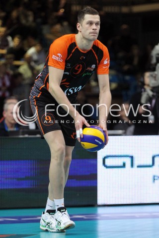  08.01.2014 RZESZOW <br />SIATKOWKA PLUS LIGA 2013/2014 MEN VOLLEYBALL POLAND POLISH PLUSLIGA LEAGUE SEASON 2013/2014 <br />MECZ ASSECO RESOVIA RZESZOW - JASTRZEBSKI WEGIEL <br />N/Z PATRYK CZARNOWSKI SYLWETKA <br /> 