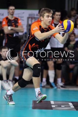 08.01.2014 RZESZOW <br />SIATKOWKA PLUS LIGA 2013/2014 MEN VOLLEYBALL POLAND POLISH PLUSLIGA LEAGUE SEASON 2013/2014 <br />MECZ ASSECO RESOVIA RZESZOW - JASTRZEBSKI WEGIEL <br />N/Z JAKUB POPIWCZAK SYLWETKA <br /> 