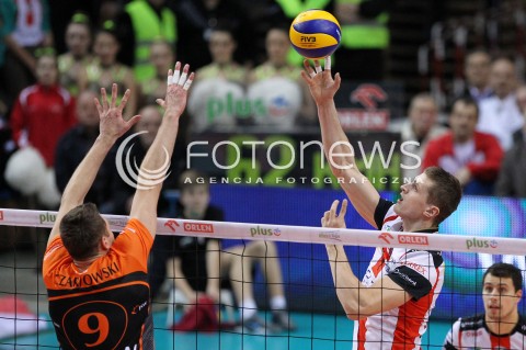  08.01.2014 RZESZOW <br />SIATKOWKA PLUS LIGA 2013/2014 MEN VOLLEYBALL POLAND POLISH PLUSLIGA LEAGUE SEASON 2013/2014 <br />MECZ ASSECO RESOVIA RZESZOW - JASTRZEBSKI WEGIEL <br />N/Z PIOTR NOWAKOWSKI PATRYK CZARNOWSKI <br /> 