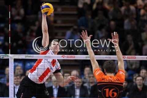  08.01.2014 RZESZOW <br />SIATKOWKA PLUS LIGA 2013/2014 MEN VOLLEYBALL POLAND POLISH PLUSLIGA LEAGUE SEASON 2013/2014 <br />MECZ ASSECO RESOVIA RZESZOW - JASTRZEBSKI WEGIEL <br />N/Z DAWID KONARSKI NICOLAS MARECHAL <br /> 