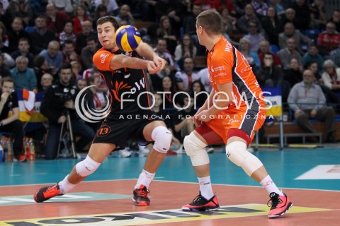  08.01.2014 RZESZOW <br />SIATKOWKA PLUS LIGA 2013/2014 MEN VOLLEYBALL POLAND POLISH PLUSLIGA LEAGUE SEASON 2013/2014 <br />MECZ ASSECO RESOVIA RZESZOW - JASTRZEBSKI WEGIEL <br />N/Z MICHAL KUBIAK DAMIAN WOJTASZEK<br /> 