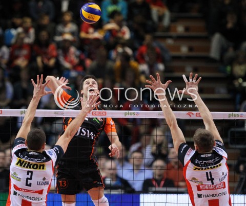  08.01.2014 RZESZOW <br />SIATKOWKA PLUS LIGA 2013/2014 MEN VOLLEYBALL POLAND POLISH PLUSLIGA LEAGUE SEASON 2013/2014 <br />MECZ ASSECO RESOVIA RZESZOW - JASTRZEBSKI WEGIEL <br />N/Z MICHAL KUBIAK PAUL LOTMAN PIOTR NOWAKOWSKI <br /> 