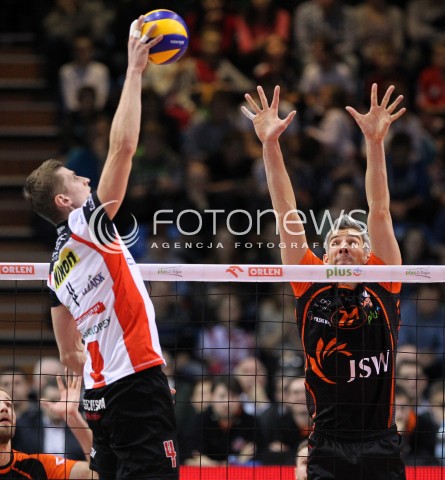  08.01.2014 RZESZOW <br />SIATKOWKA PLUS LIGA 2013/2014 MEN VOLLEYBALL POLAND POLISH PLUSLIGA LEAGUE SEASON 2013/2014 <br />MECZ ASSECO RESOVIA RZESZOW - JASTRZEBSKI WEGIEL <br />N/Z ROB BONTJE PIOTR NOWAKOWSKI <br /> 