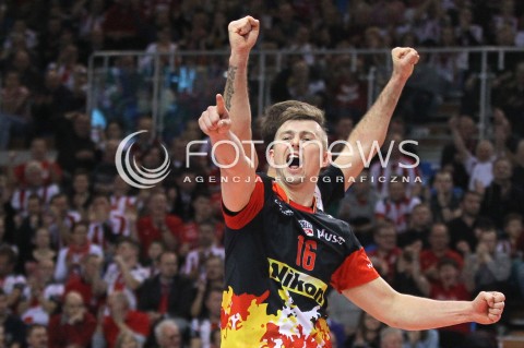  08.01.2014 RZESZOW <br />SIATKOWKA PLUS LIGA 2013/2014 MEN VOLLEYBALL POLAND POLISH PLUSLIGA LEAGUE SEASON 2013/2014 <br />MECZ ASSECO RESOVIA RZESZOW - JASTRZEBSKI WEGIEL <br />N/Z KRZYSZTOF IGNACZAK RADOSC EMOCJE SYLWETKA <br /> 