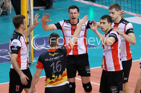  08.01.2014 RZESZOW <br />SIATKOWKA PLUS LIGA 2013/2014 MEN VOLLEYBALL POLAND POLISH PLUSLIGA LEAGUE SEASON 2013/2014 <br />MECZ ASSECO RESOVIA RZESZOW - JASTRZEBSKI WEGIEL <br />N/Z OLIEG ACHREM FABIAN DRZYZGA PIOTR NOWAKOWSKI KRZYSZTOF IGNACZAK RADOSC EMOCJE <br /> 